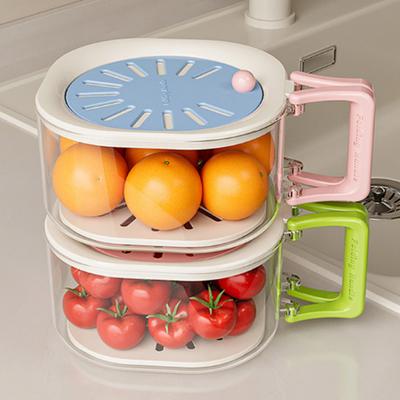 Cesto Scolapasta Manico Pieghevole 2-in-1 Design Lava Scola Colino da Cucina Ciotola Contenitore Ciotola per Lavare Frutta e Verdura