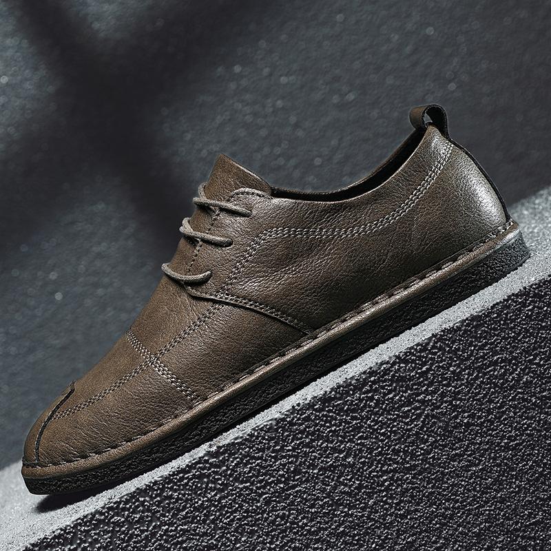 

Модные кроссовки, мужская обувь, брендовая мужская повседневная обувь из мягкой кожи, мужская обувь, уличная модная мужская обувь на плоской подошве 43 серый