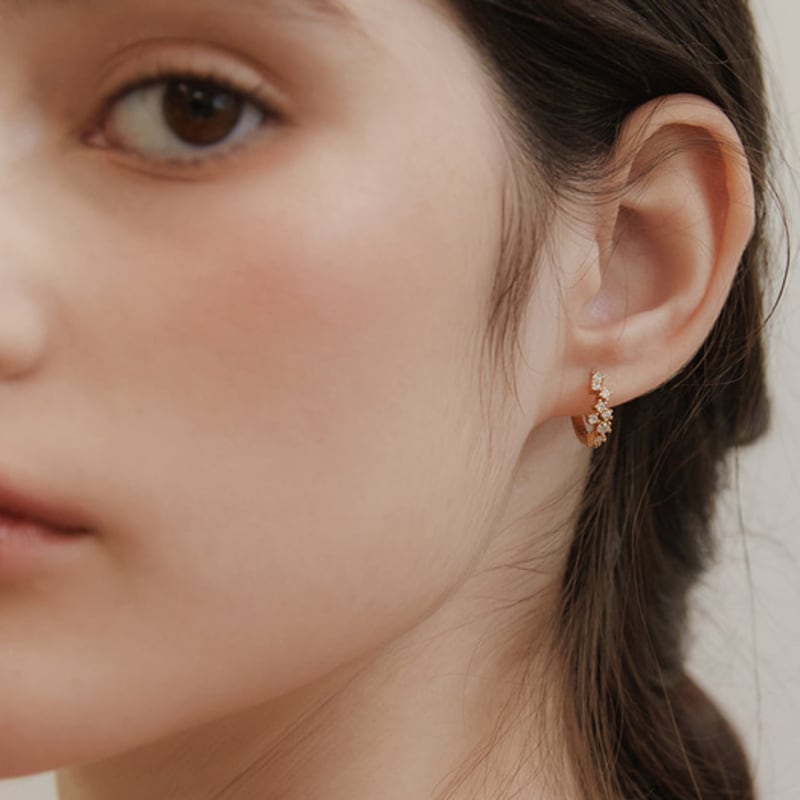 TATIANA (925 Silver) Lily Hoop Earrings EC3140