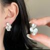 925 Silver Charming 18K Gold Twisted Flower Stud Earring for Women Minimalist Personality Fine Jewelry Trendy Accessory