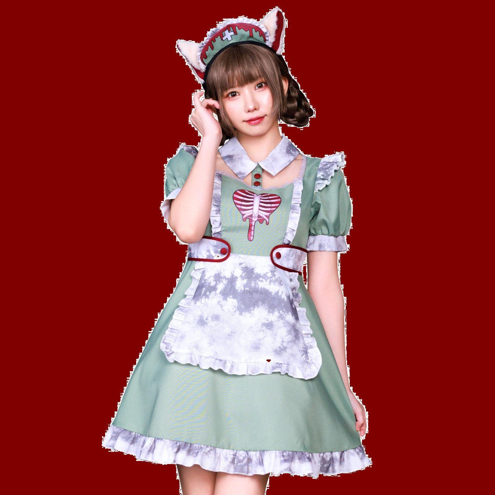 Halloween Drug Nurse Cat Cosplay Women s Neo Zombie Green Clearstone