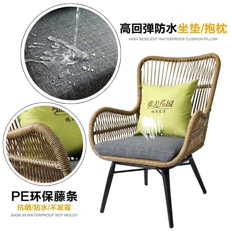 Rattan Dining Chair - Modern Minimalist, Fits Kitchen & Outdoor, Nordic Style Leisure Seating