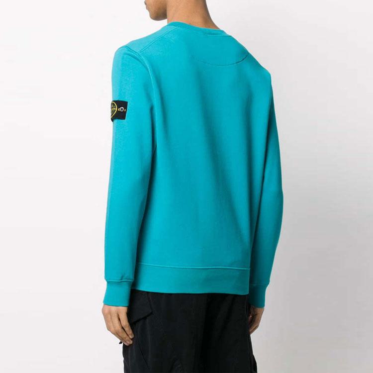 Stone Island Garment Dyed Crew Sweatshirt With Compass Patch Men Sweatshirts Turquoise 741563051-V0042