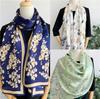 Silk Spring And Autumn Silk Temperament Floral Long Mulberry Silk Silk Scarf Versatile Scarf Sunscreen Shawl