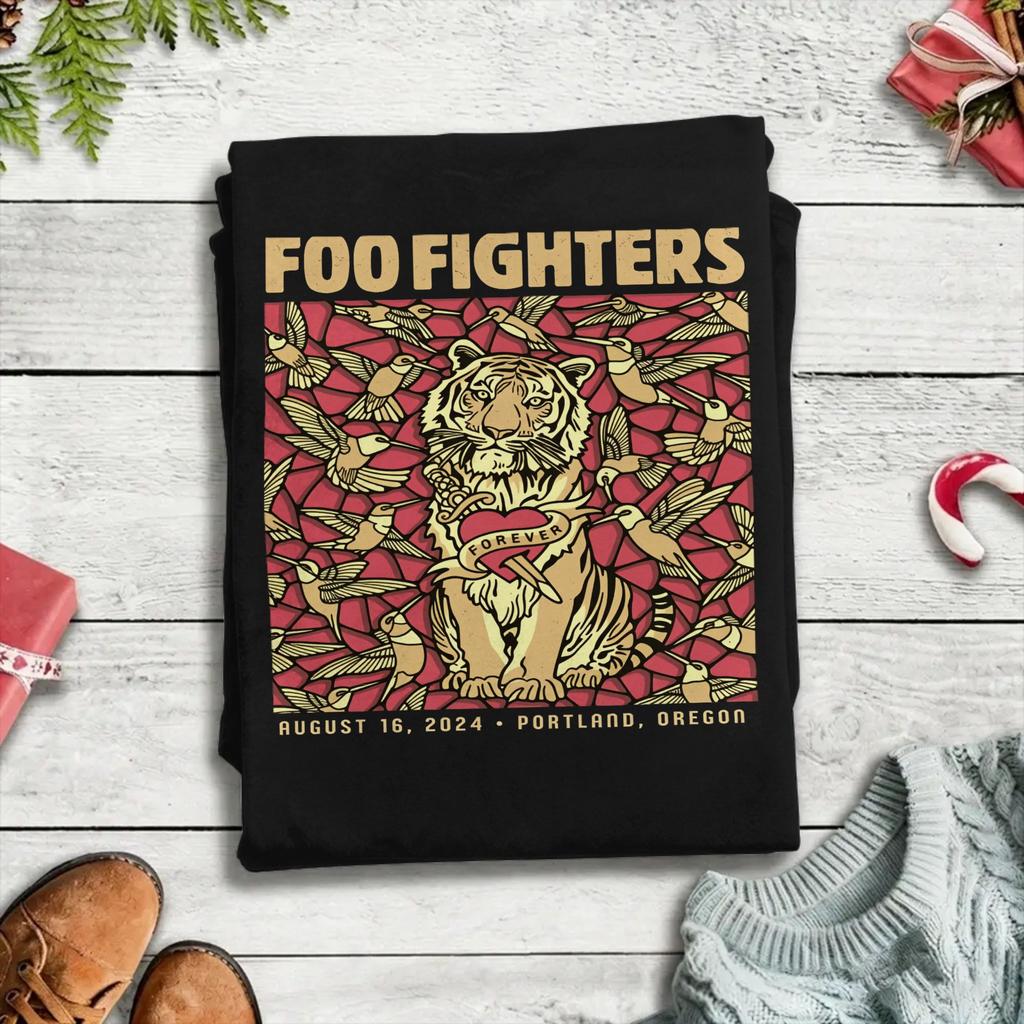 Unisex TShirts Foo Fighters In Portland Novelty Pure Cotton Tee Shirt Short Sleeve T Shirt Crewneck Clothing New Arrival