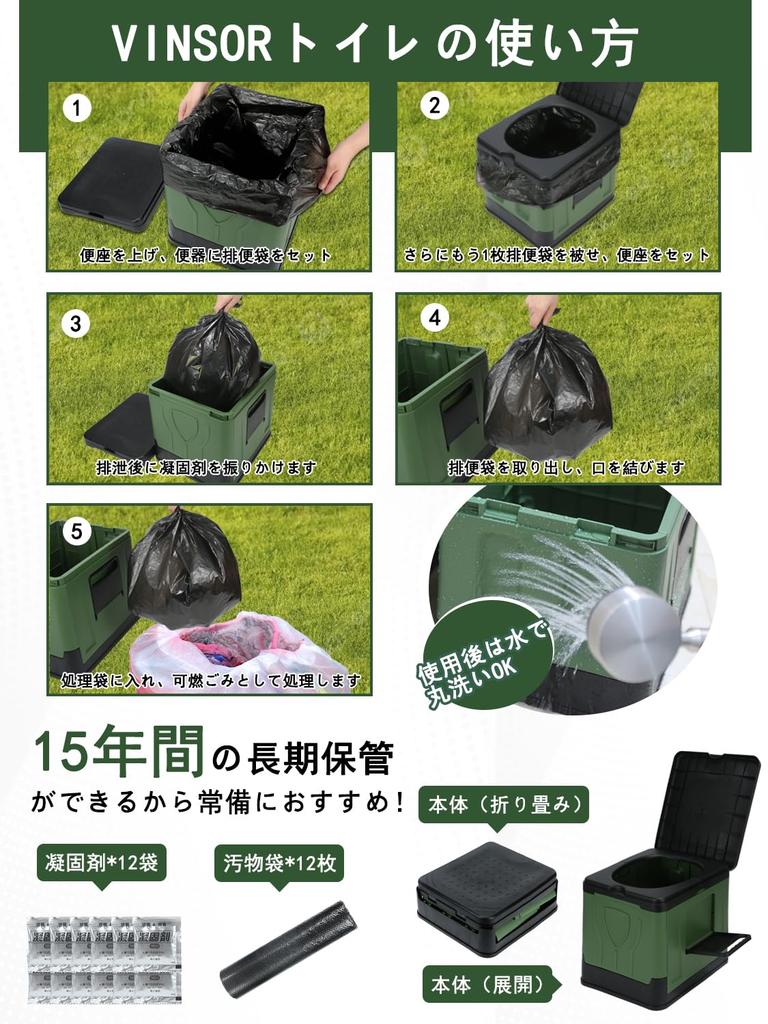 Disaster Preparedness Portable Portable Toilet with a 180kg Weight Includes 12 Coagulants and 12 Stool Foldable for and Outdoor Ideal for Nursing Care