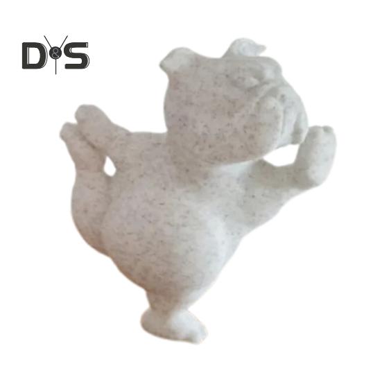 

3D-печатная статуэтка для йоги бульдога с разрешением слоя 0,1 мм, фигурка собаки из PLA, матовая отделка, поза бульдога Zen Master A белый