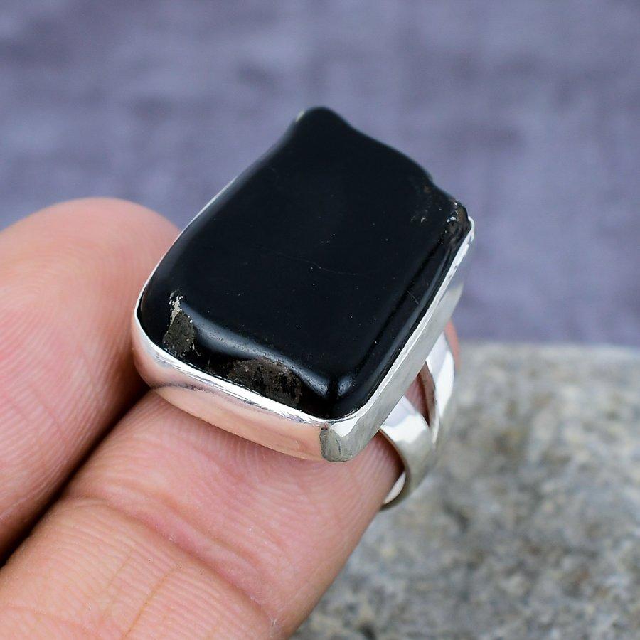 

Ювелирные изделия из стерлингового серебра 925 пробы с черным ониксом ручной работы Все размеры