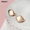 SIMJOO Rectangle Geometric Fashion Style Polished Rose Gold Color Earrings