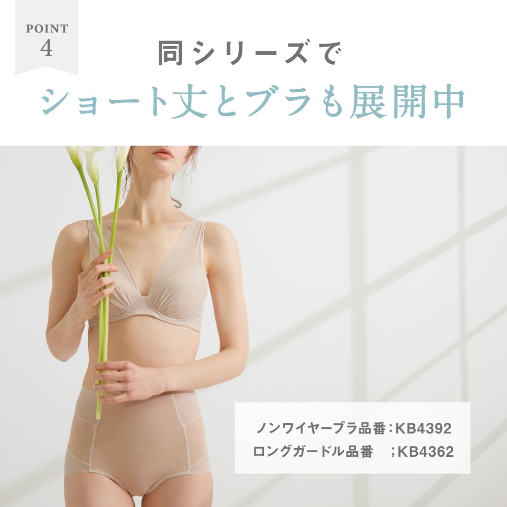 Gunze KIREILABO KB4363 Bej Cristal Chilot Lung cu Pelvis M Femei Suport, Shapewear,