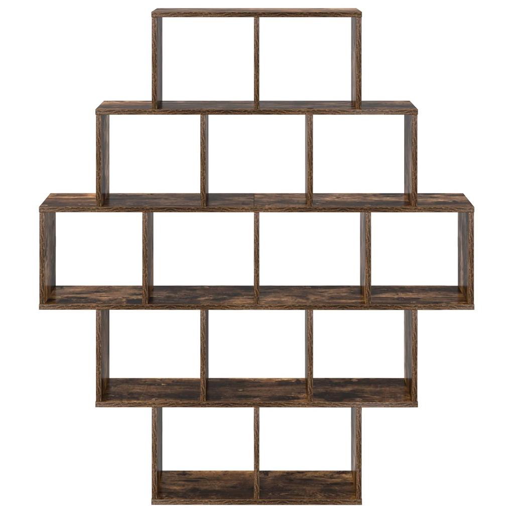 Wall Shelf Smoked Oak 120 X 20 X 136 Cm Engineered Wood