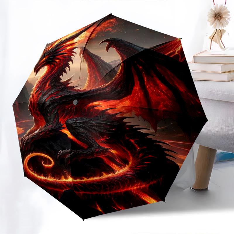 Dragon, Lava- Automatic Umbrella,Suitable for Men and Women,Suitable for Birthdays, Christmas, Gifts for Fashion Lovers0955b