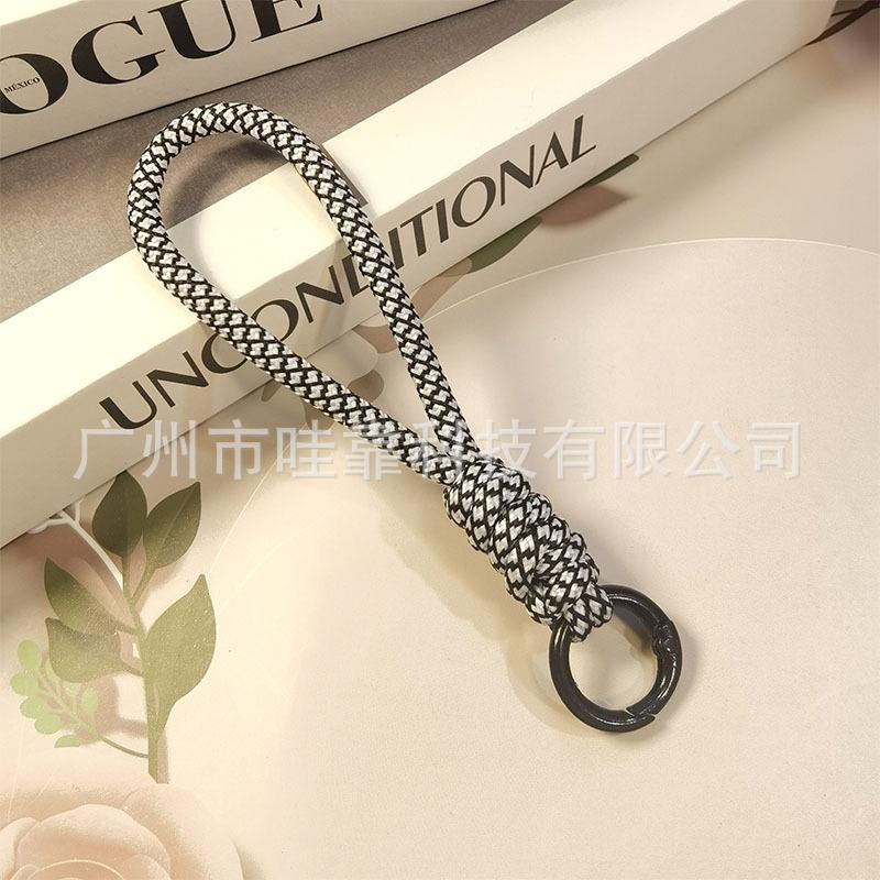 Color-blocked Knotted Mobile Phone Lanyard Creative Short Lanyard Keychain Lanyard Ring Detachable Anti-lost Lanyard 12CM