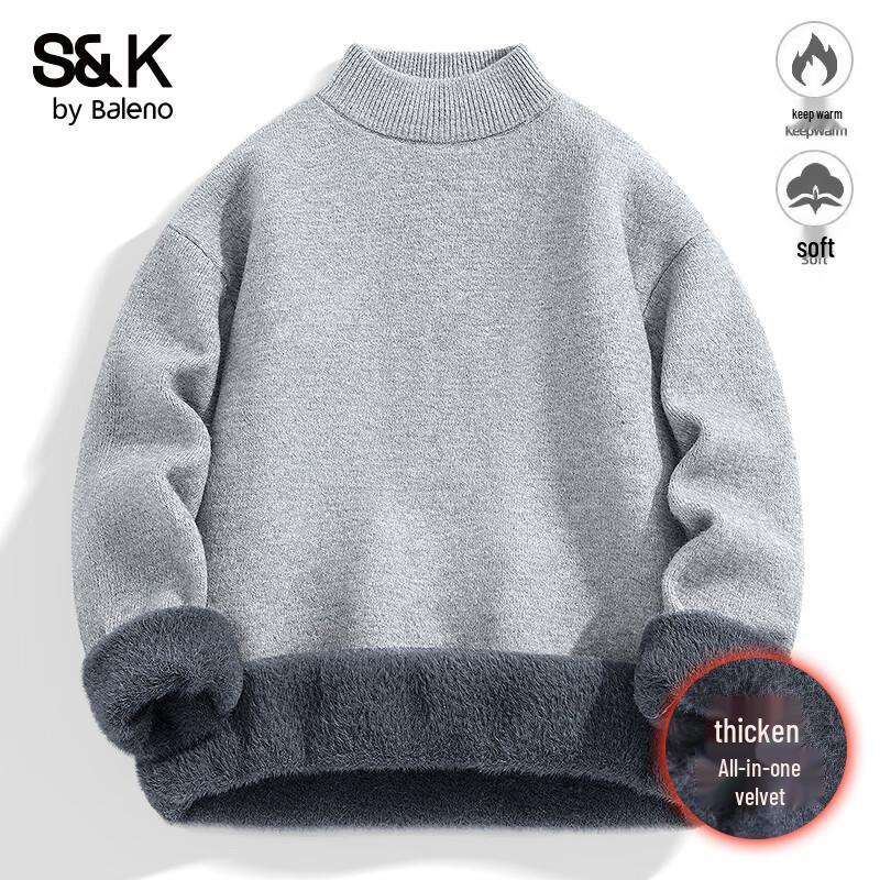 Baleno Men's Fleece Lined Half-Turtleneck Sweater