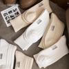 Japanese Style Thick Knit Cotton Socks - Ecru, Breathable, Mid-Calf, Unisex