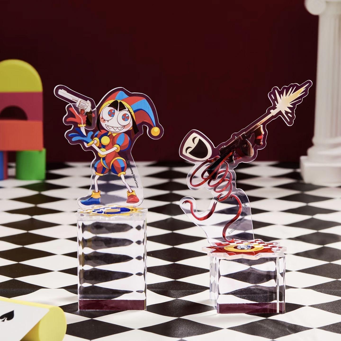 Personnalisé 6-8 cm Le Incroyable Personnage Gangle Rotatif Standee Ventilateur Marchandises Beau Cadeau Pour Chambre de Cirque Décoration de Maison 6-8cm
