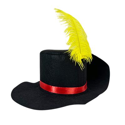 Cos-Animefly Puss Boots Klobouk Film Kostým Žluté peří Kovboj Koloniální Tricorn Klobouky Párty čepice Čepice pro dospělé Děti