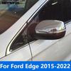 Rear View Mirror Cover Trim For Ford Edge 2015-  Chrome Side View Mirror Protection Cap Exterior Accessories Car Styling