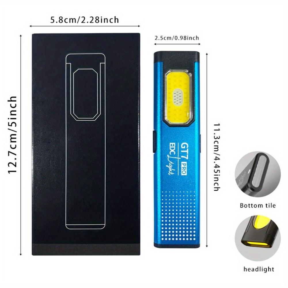 Ultra Thin Flashlight, High Brightness Magnetic Pen Clip, Dual Light Source, 5 Modes, Aluminum Alloy Material Suitable for Outdoor, Emergency