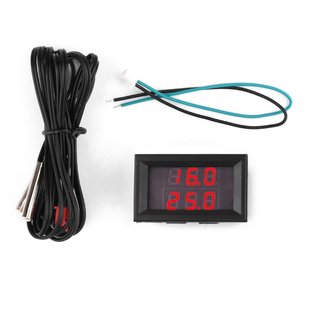 LED Dual Display Digital Thermometer DC 4-28V Temperature Meter NTC Waterproof Probe Temperature Sensor For Car Refrigerator