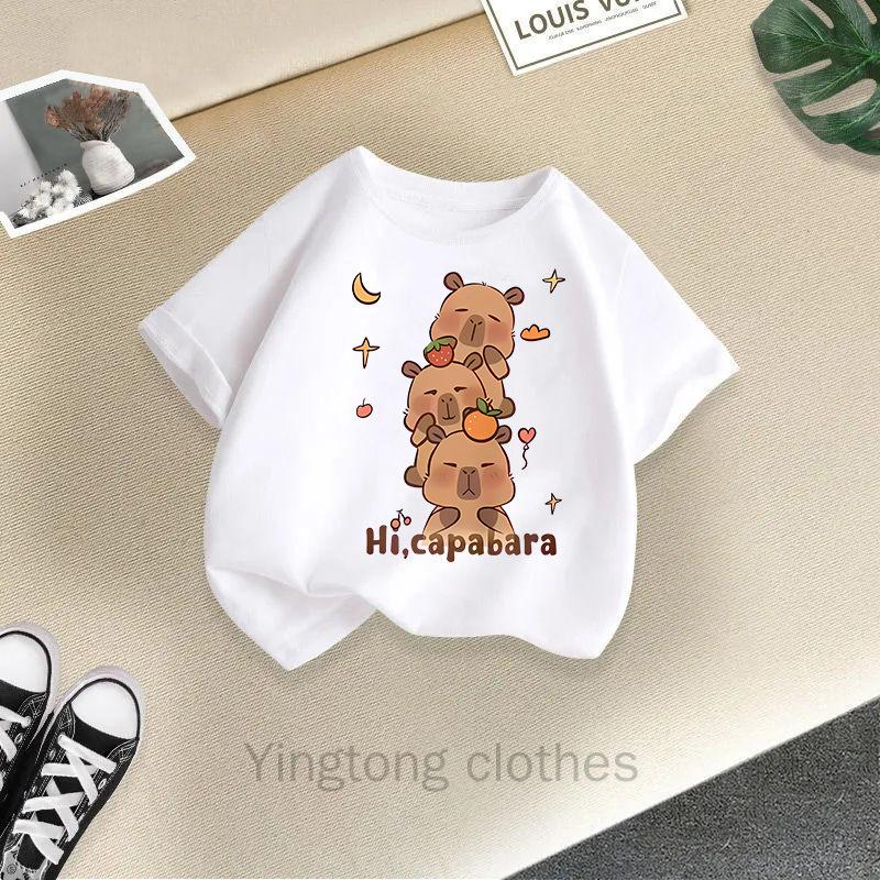 Summer Fashion Girls' Short Sleeved T-shirt Cute Printed Girls' Casual Versatile Top Cross Border