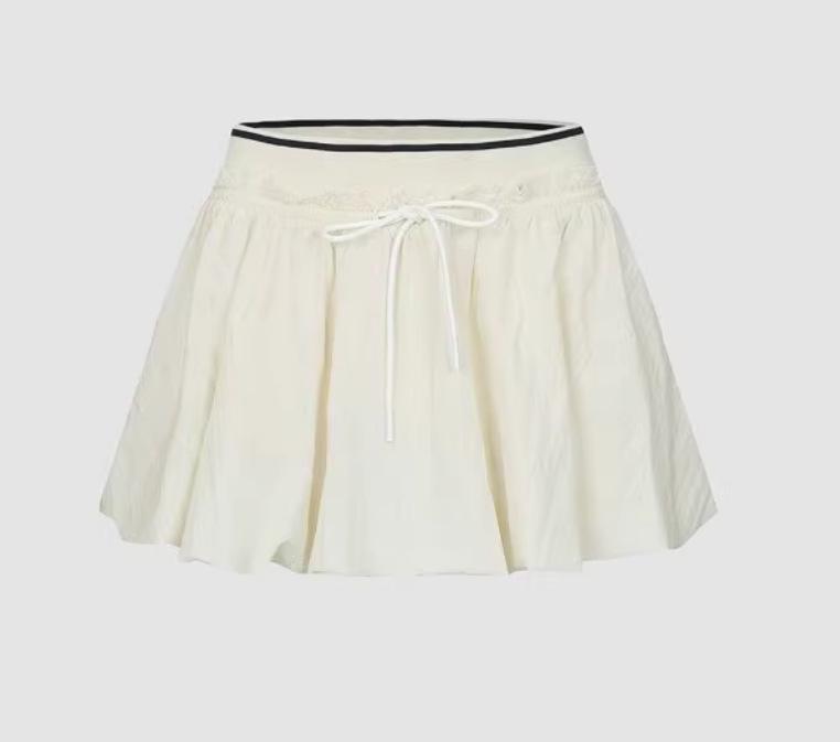 

Женская летняя юбка миди с оборками и цветными блоками, 2025 Medium белый