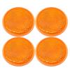 4pcs Orange Round Reflectors 45mm Universal Adhesive Round Reflector for Trailers Trucks Cars Boats RVs Campers Garages