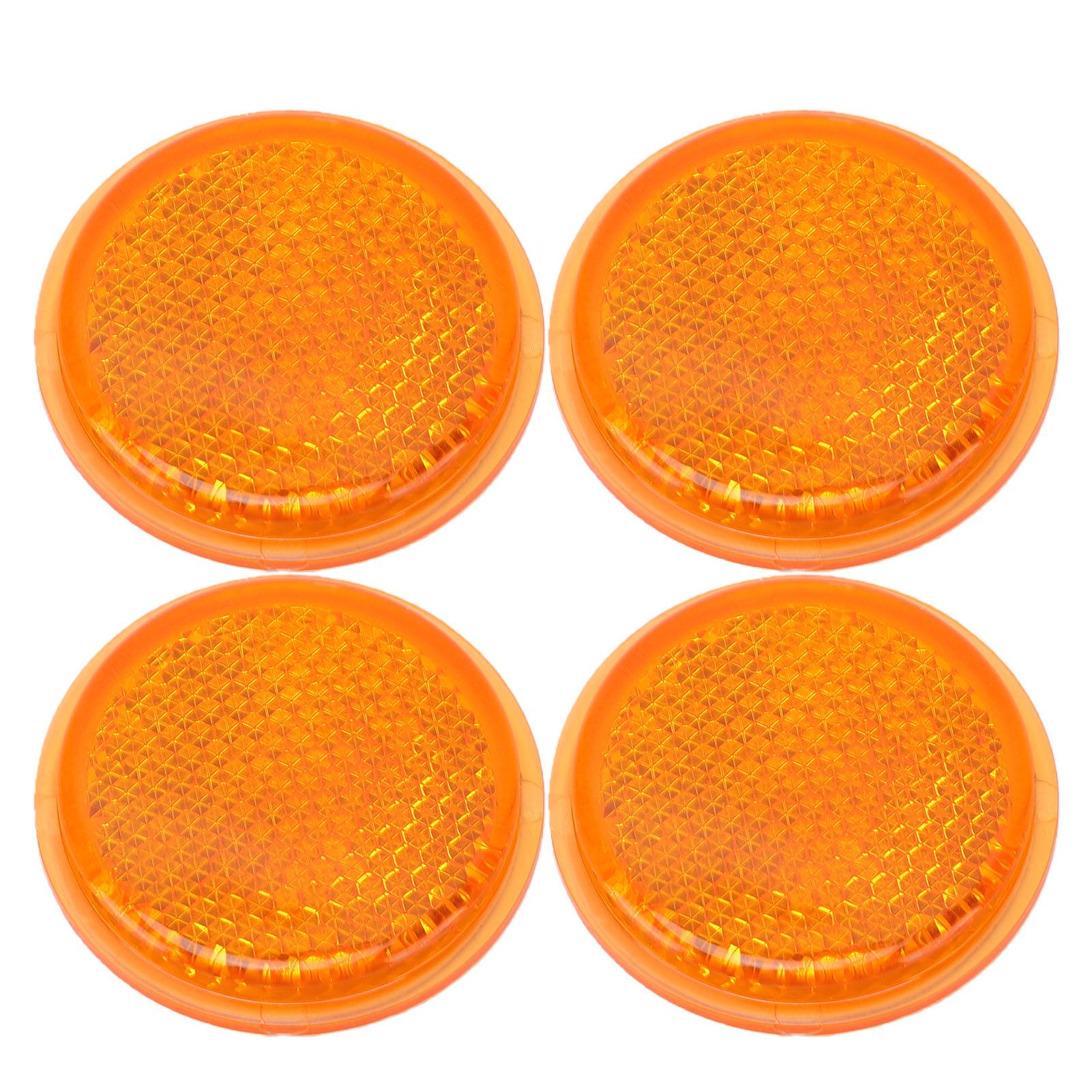 Tomtop Jms Unisex Orange 4Pcs Round Reflectors 45Mm Universal Adhesive Round Reflector For Trailers Trucks Cars Boats Rvs Campers Garages
