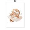 Cute Fox Deer Owl Rabbit Bear Cloud Sleeping Nursery Wall Art Canvas Painting Nordic Posters Prints Pictures Baby Boy Room Decor
