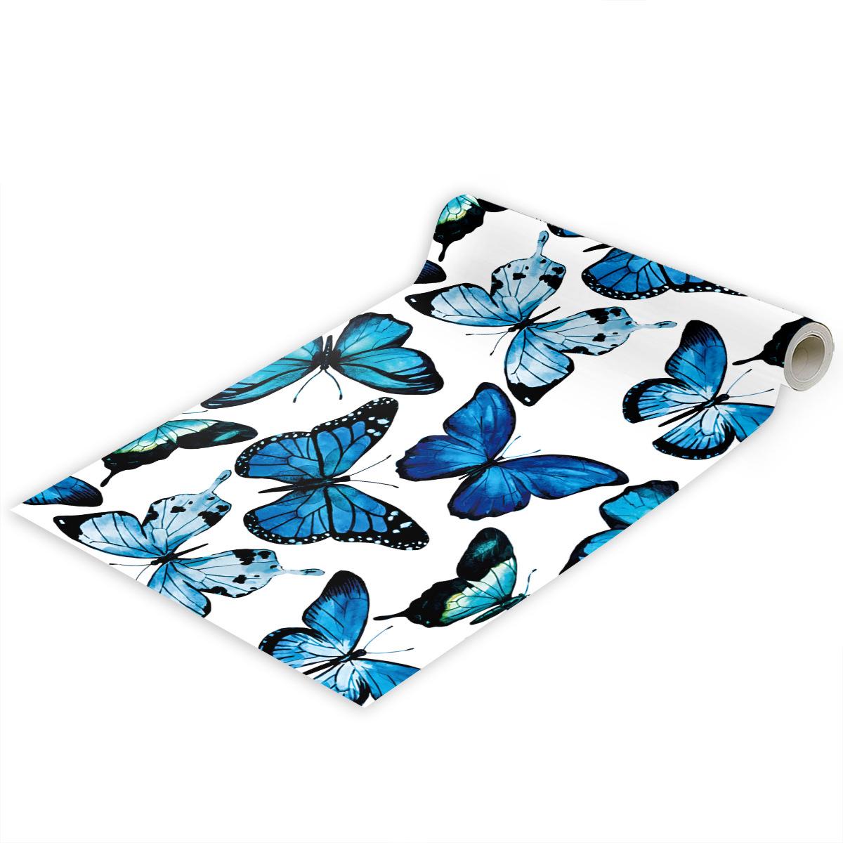 

Peel and Stick Wallpaper Blue Butterfly Contact Paper Boho Removable Self Adhesive Wall Paper Bedroom Vinyl Roll 45x300cm