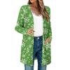 Women's Lightweight Long Sleeve Open Front Cardigans Long Sleeve Lightweight Vintage Printed Coat With Pockets