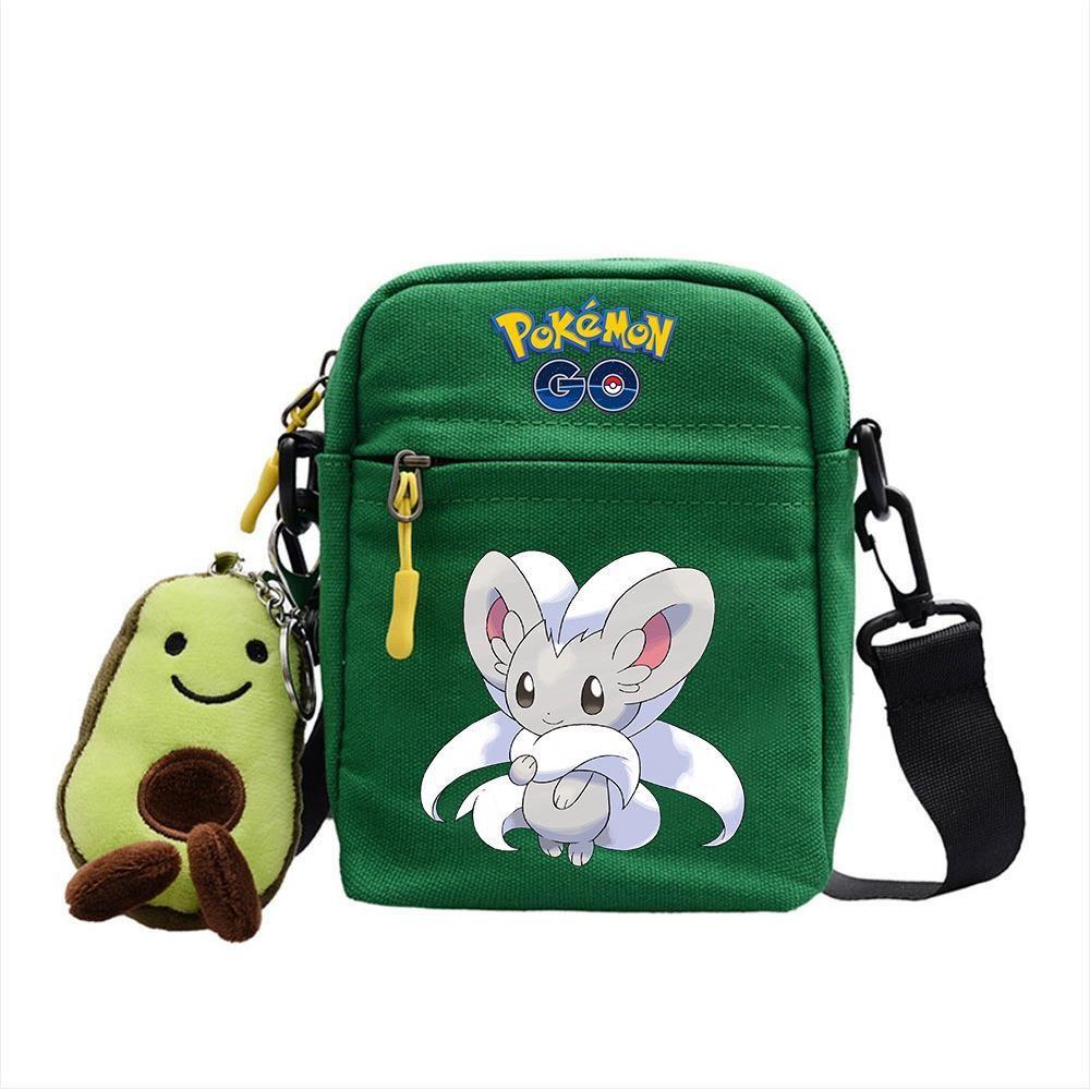 Plecak z anime Pokemon Mała płócienna torba na ramię z kieszenią na zamek do codziennego użytku