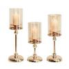 Luxury Metal Glass Candle Holders Detachable Romantic Candle Cup Nordic Glass Candle Stand  Wedding