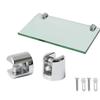 10Pcs Adjustable Zinc Alloy Glass Clip Cabinet Shelf Support Plates Bathroom Glass Holders for Fixing Bathroom Glass
