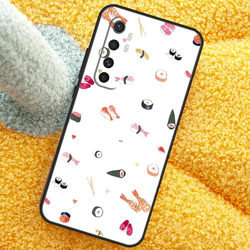 Kawaii Sushi Pattern Case For Xiaomi 17 Pro Max 13 14 15 Ultra 13T 14T 15T Cover For POCO X7 X5 X6 F5 F6 F7 F8 Pro