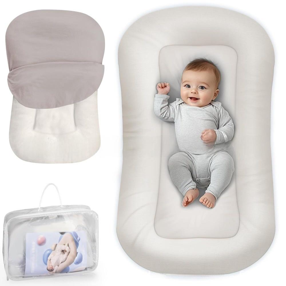 Culla portatile per neonati, pieghevole, lavabile in lavatrice, anti-pressione, nido per neonati per viaggi e co-sleeping, morbido lettino per neonati