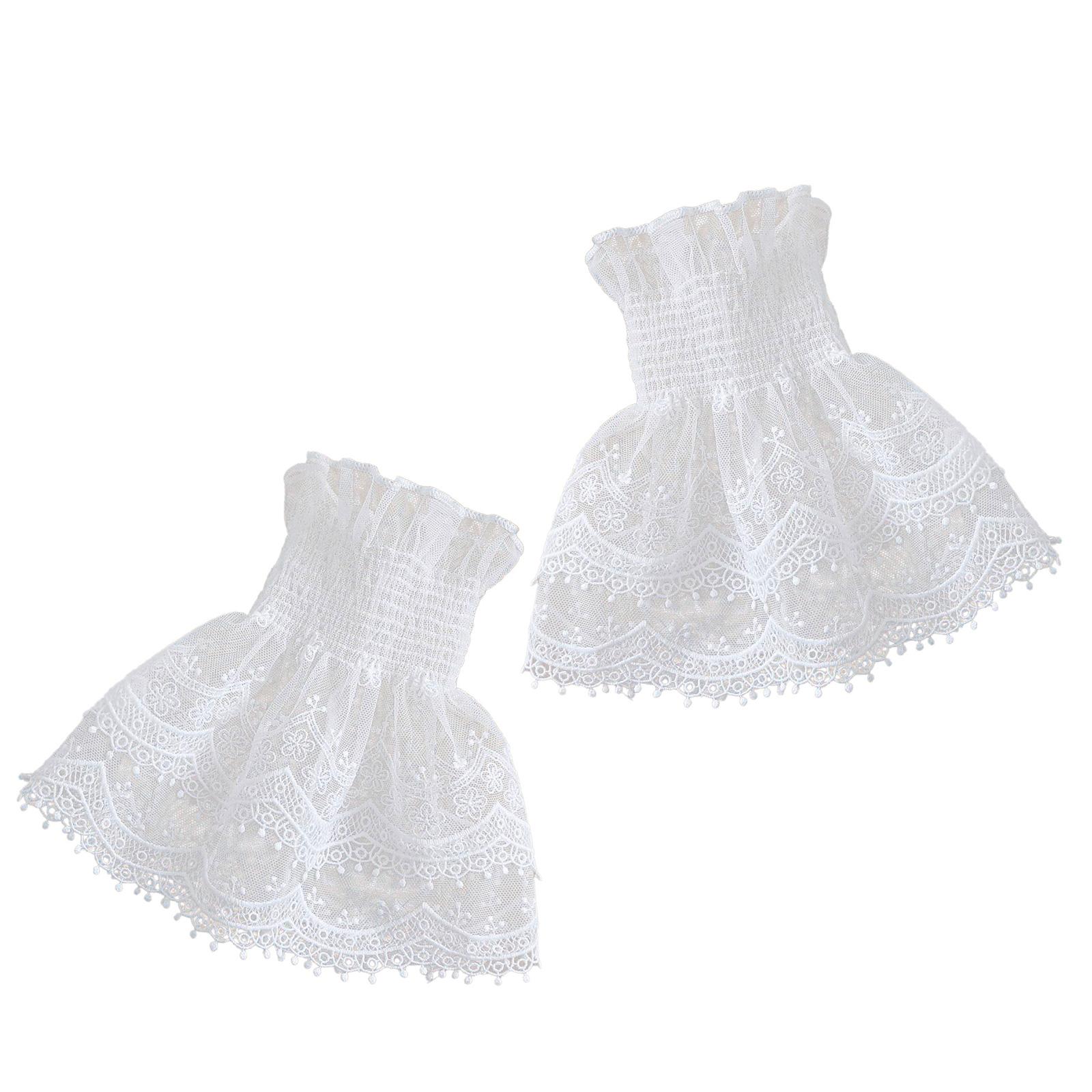 

Кружевные нарукавники, манжеты, вышивка, цветок, фальшивые декоративные рукава для женщин, повседневная, официальная одежда для мероприятий, улучшения белый