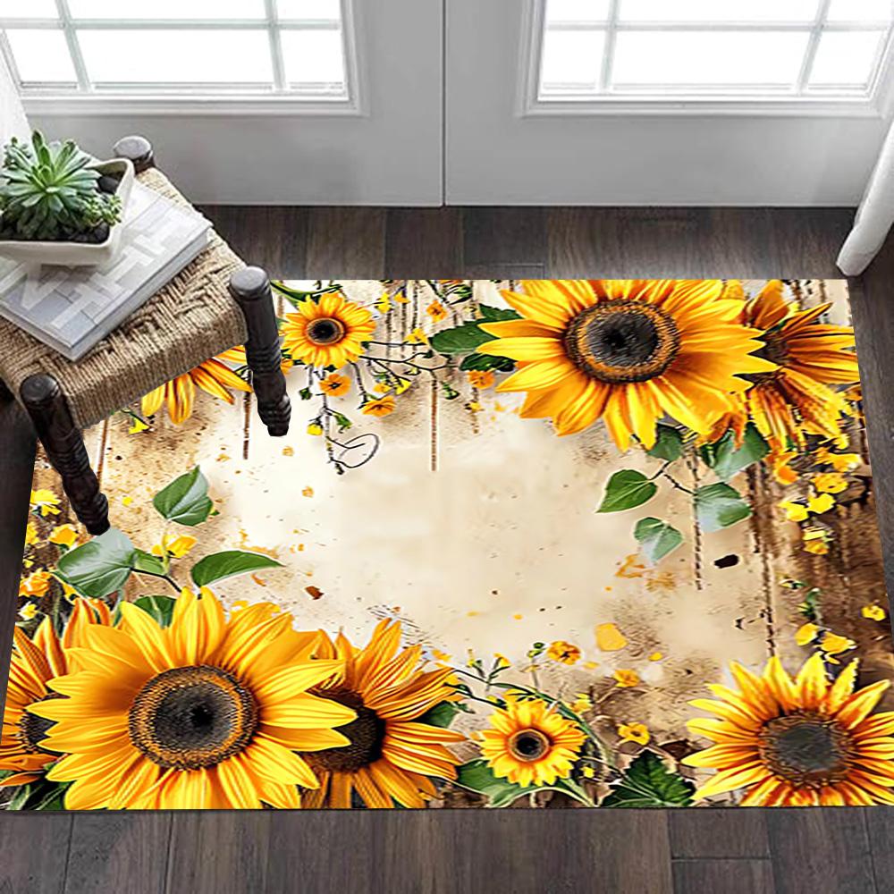 Vintage Floral Wall Mural Decoration,Carpet,Living Room,Bedroom, Non-slip,Square rug