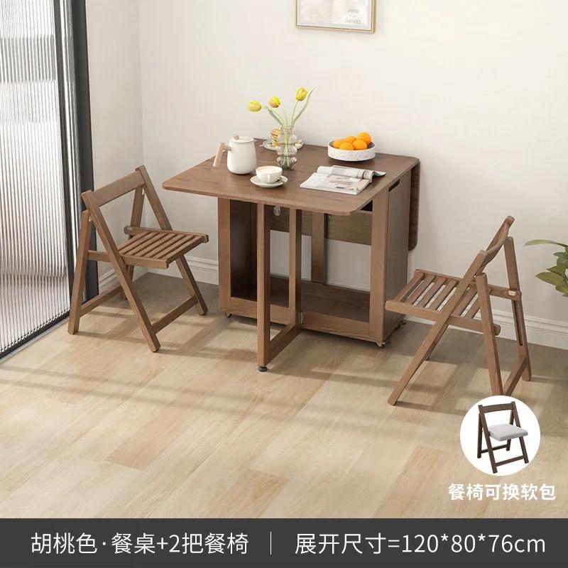 For Folding Dining Table Set 6 Chairs Luxury Modern Space Savers Minimalist Dining Table Nordic Table À Manger Kitchen Furniture