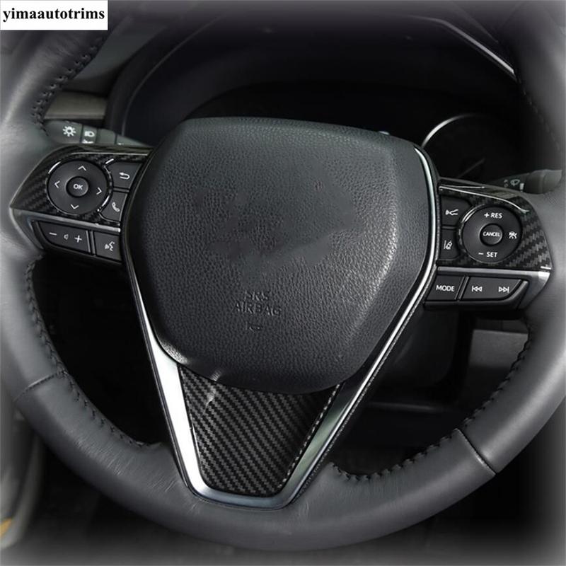 Steering Wheel Button Frame Decoration Cover Trim For Toyota Venza / Harrier - 2024 Red / Carbon Fiber Accessories Interior
