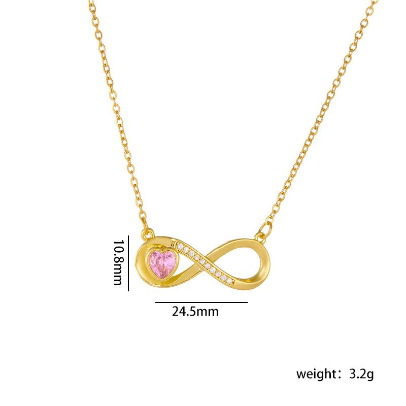 

Gold Color Infinity Symbol with Zircon Choker Necklace Stainless Steel Chain Jewelry Gifts for Women Teen Girls