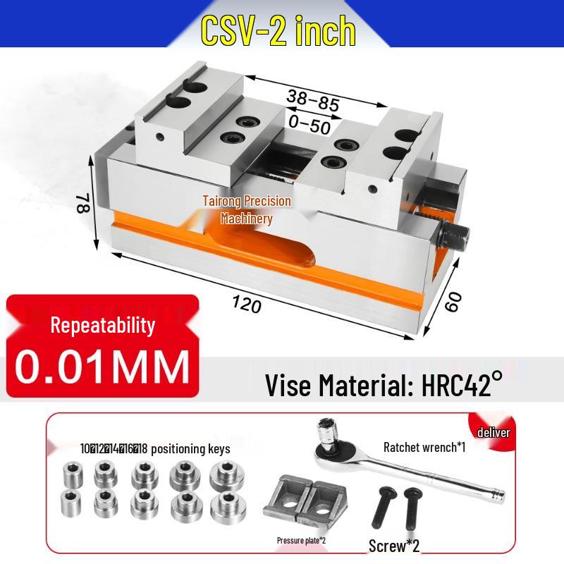 Eagle Brand High-Precision 4/5-Axis CNC Self-Centering 6-Inch Vise with Concentric Flat Jaw