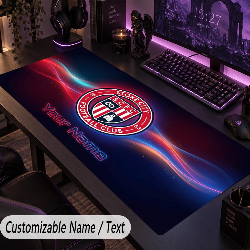 Large Mouse PadStoke City FC Custom Name Text Personalized Desk Mat Non Slip Gaming Pad