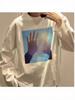 Unisex 2026 Spring Simple Printed Loose Round Neck Long Sleeve T-shirt