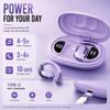 Open Ear Wireless Headphones Bluetooth 5.4, Comfortable Lightweight Earphones with LED Display, Touch Control & Type-C Charging