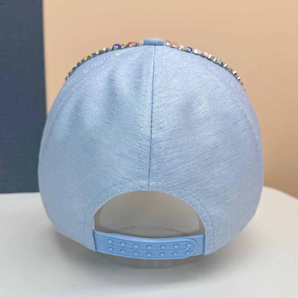 Hat Women's Color Semicircular Pearl Personality Baseball Cap Wind Heavy Industry Rhinestone Fashion Outdoor Shade Cap