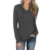 Women's Solid Color Long Sleeved Pullover Zipper Women's Top