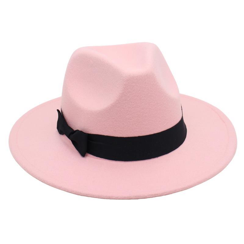 Vintage Performance Zylinder Schleife Anzug Jazzhut Herren und Damen Ausländischer Filzhut Hepburn Tweedhut