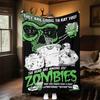 1pc Zombies Aqua Theme Design Flannel Blanket - 3D Printed Soft Warm, All-Season Lightweight Throw for Camping Travel Bed-080761