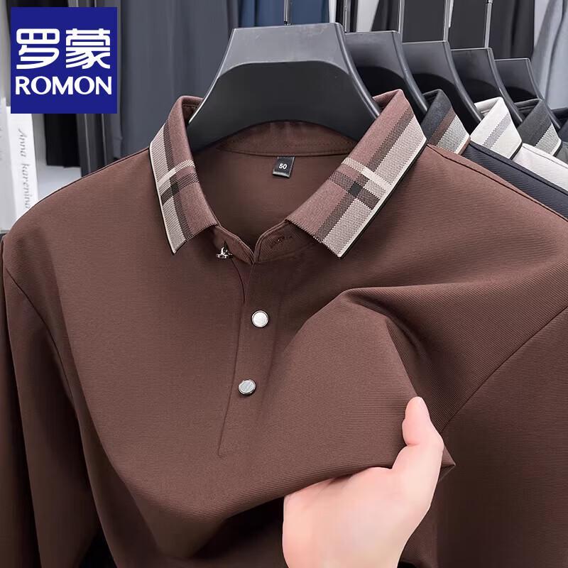 Luomeng Men's Long-Sleeve Business Casual Polo Shirt